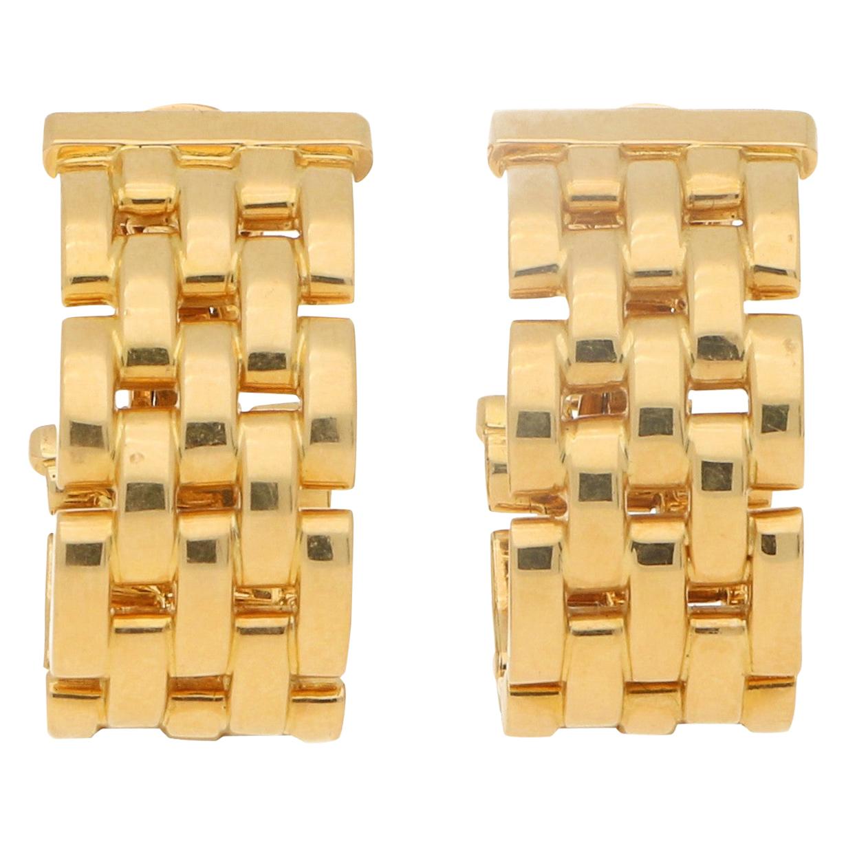 Cartier Maillon de Panthere Link Earrings in Yellow Gold