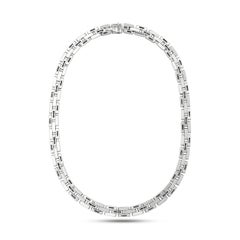Cartier Maillon Panther Diamond 3 Row Necklace in 18k White Gold