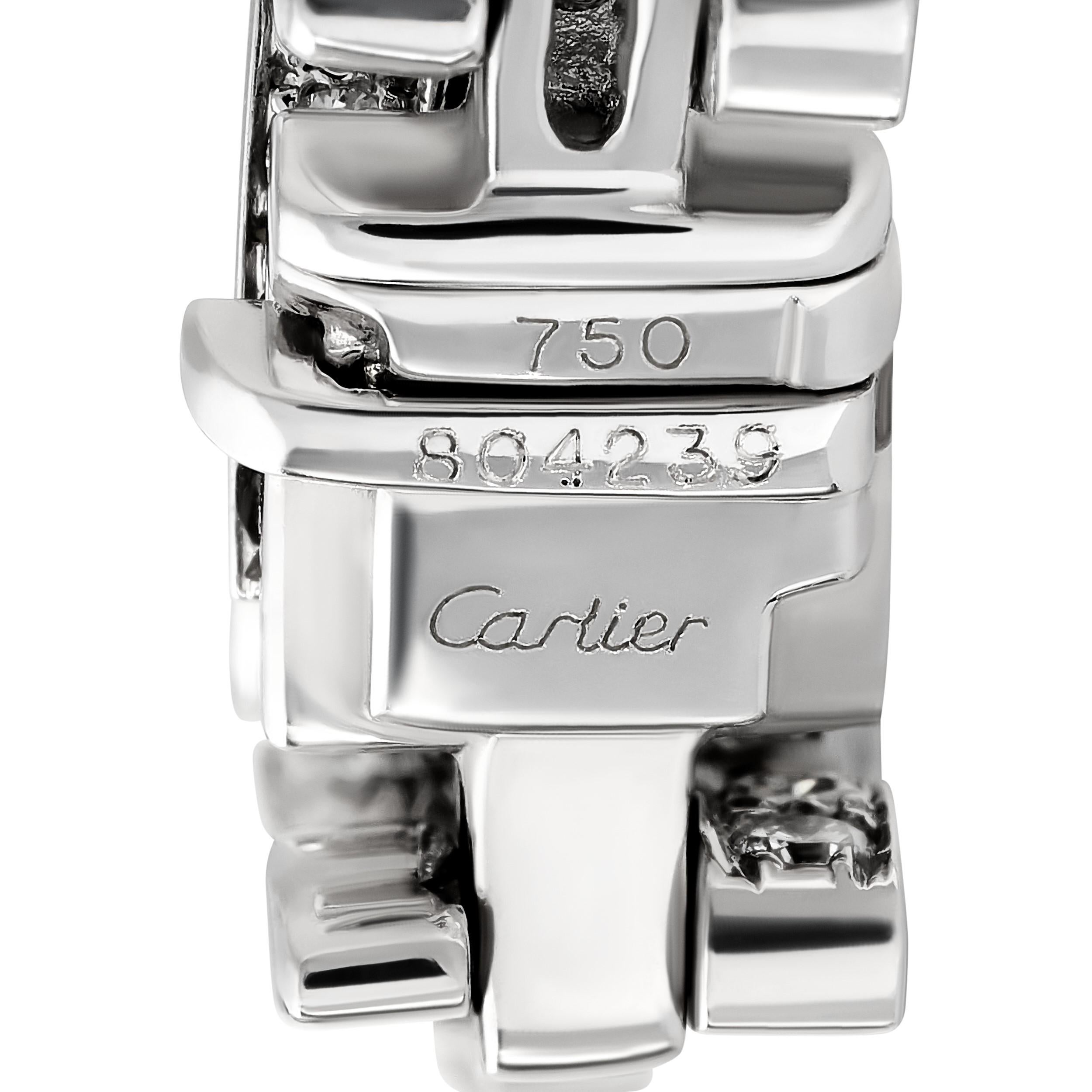 Cartier, collier panthère maillon à 3 rangées de diamants en or blanc 18 carats Bon état - En vente à Philadelphia, PA
