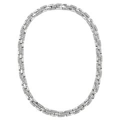 Cartier Maillon Panther Diamant-Halskette aus 18 Karat Weißgold mit 3 Reihen Diamanten