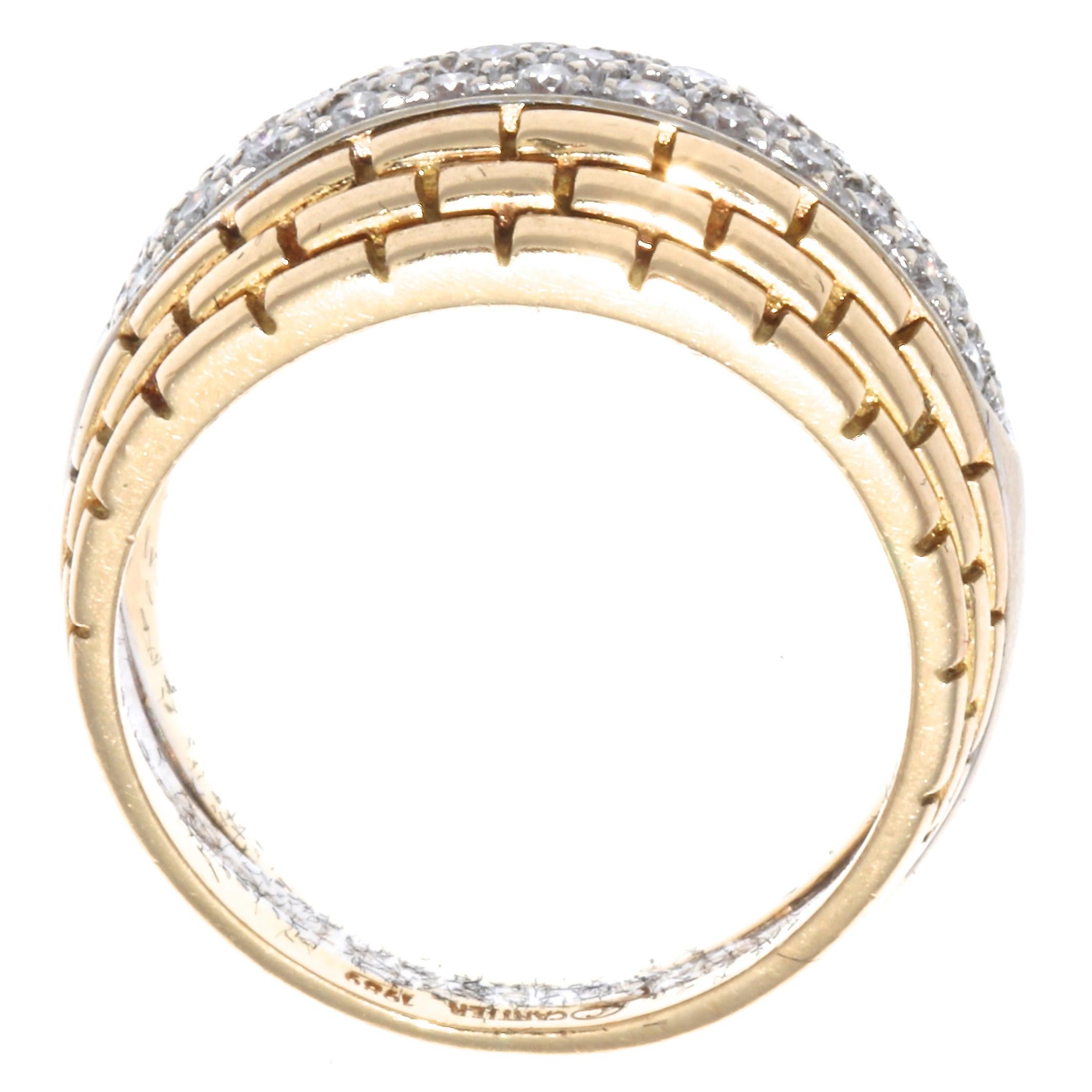 Single Cut Cartier Maillon Panther Diamond Gold Ring