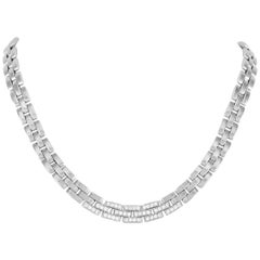 Cartier Maillon Panthère 18 Karat White Gold 1.40 Carat Diamond Necklace