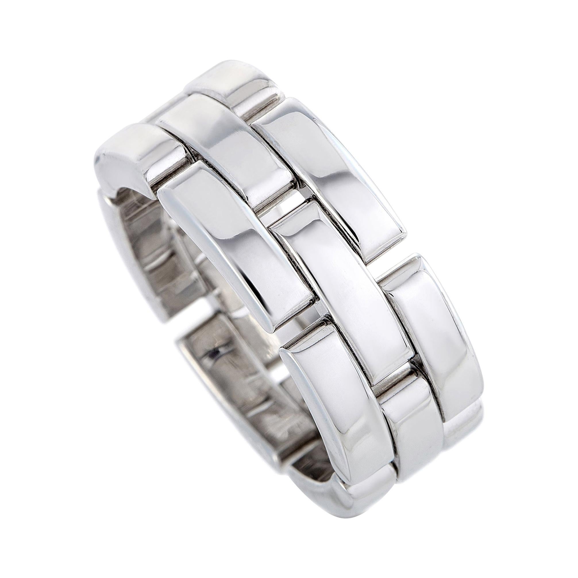 Cartier Maillon Panthère 18 Karat White Gold Band Ring