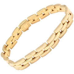 Cartier Maillon Panthere 18 Karat Yellow Gold Three-Row Link Bracelet