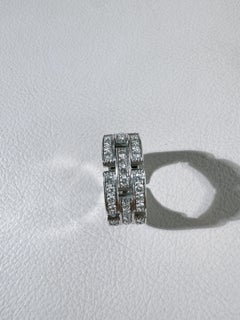 Cartier Maillon Panthère 18K White Gold 3-Row Full Pavé Diamond Ring