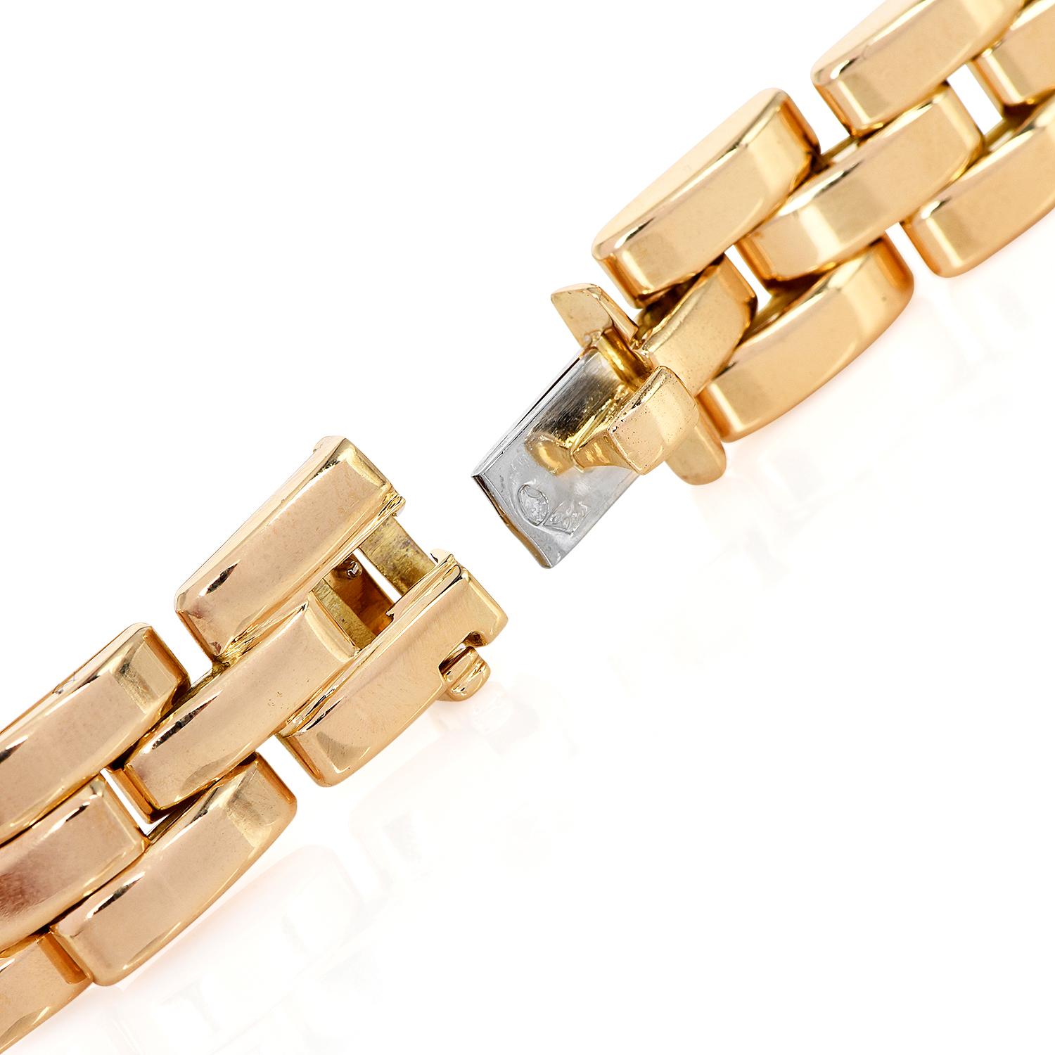 Modern Cartier Maillon Panthere 18K Yellow Gold 3 Row Link Necklace