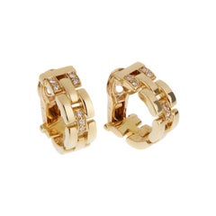 Cartier Maillon Panthere 18k Gelbgold Diamantene Reif-Ohrringe