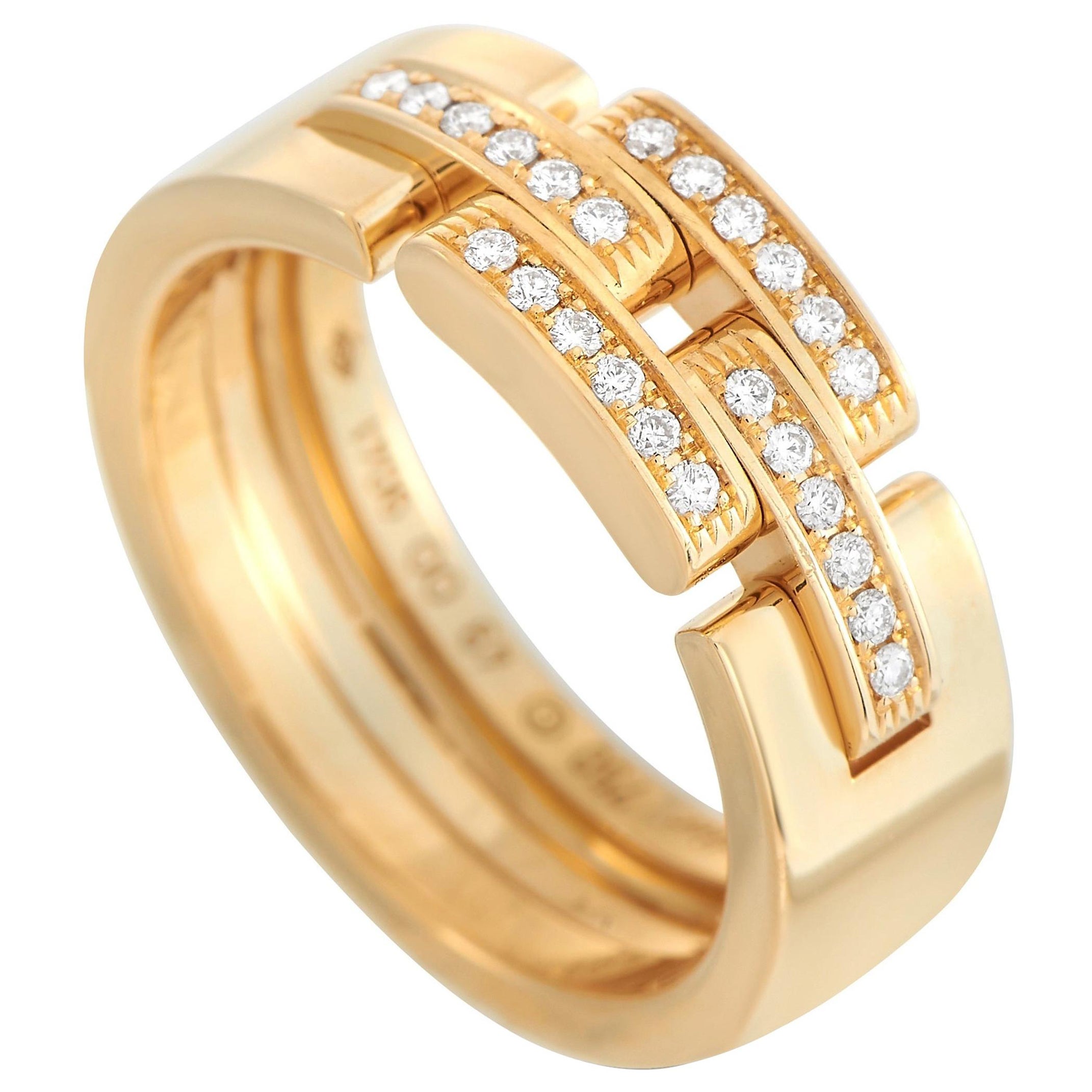 Cartier Maillon Panthere 18K Yellow Gold Diamond Ring