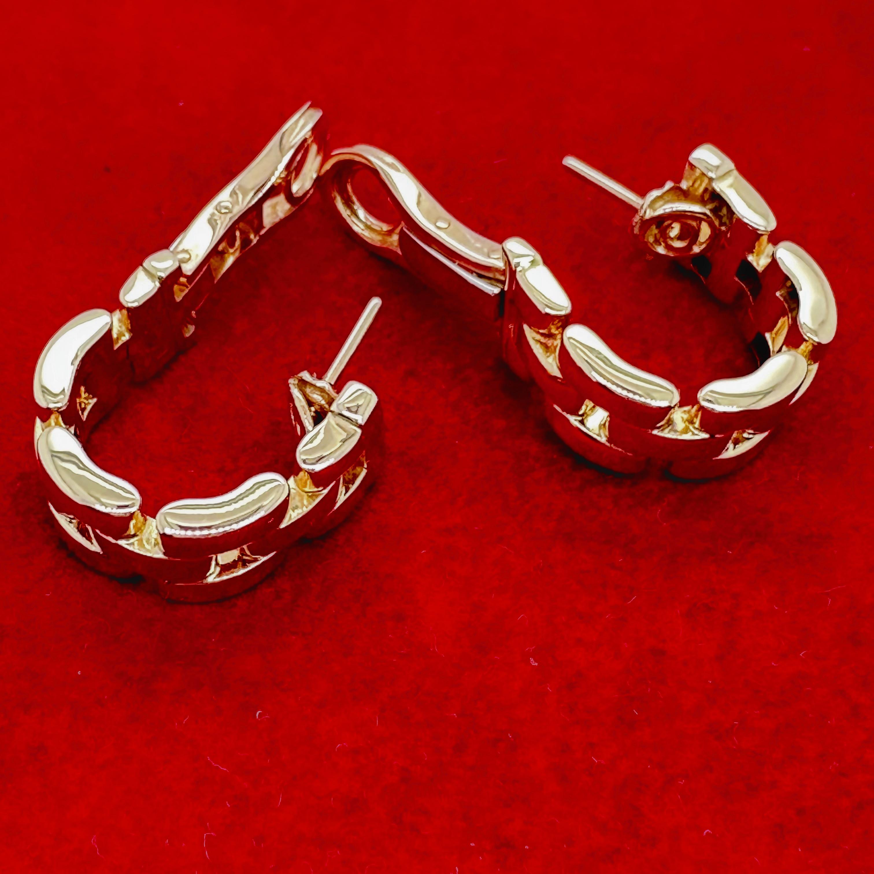 Cartier Maillon Panthere 18 Karat Yellow Gold Hoop Earrings 9
