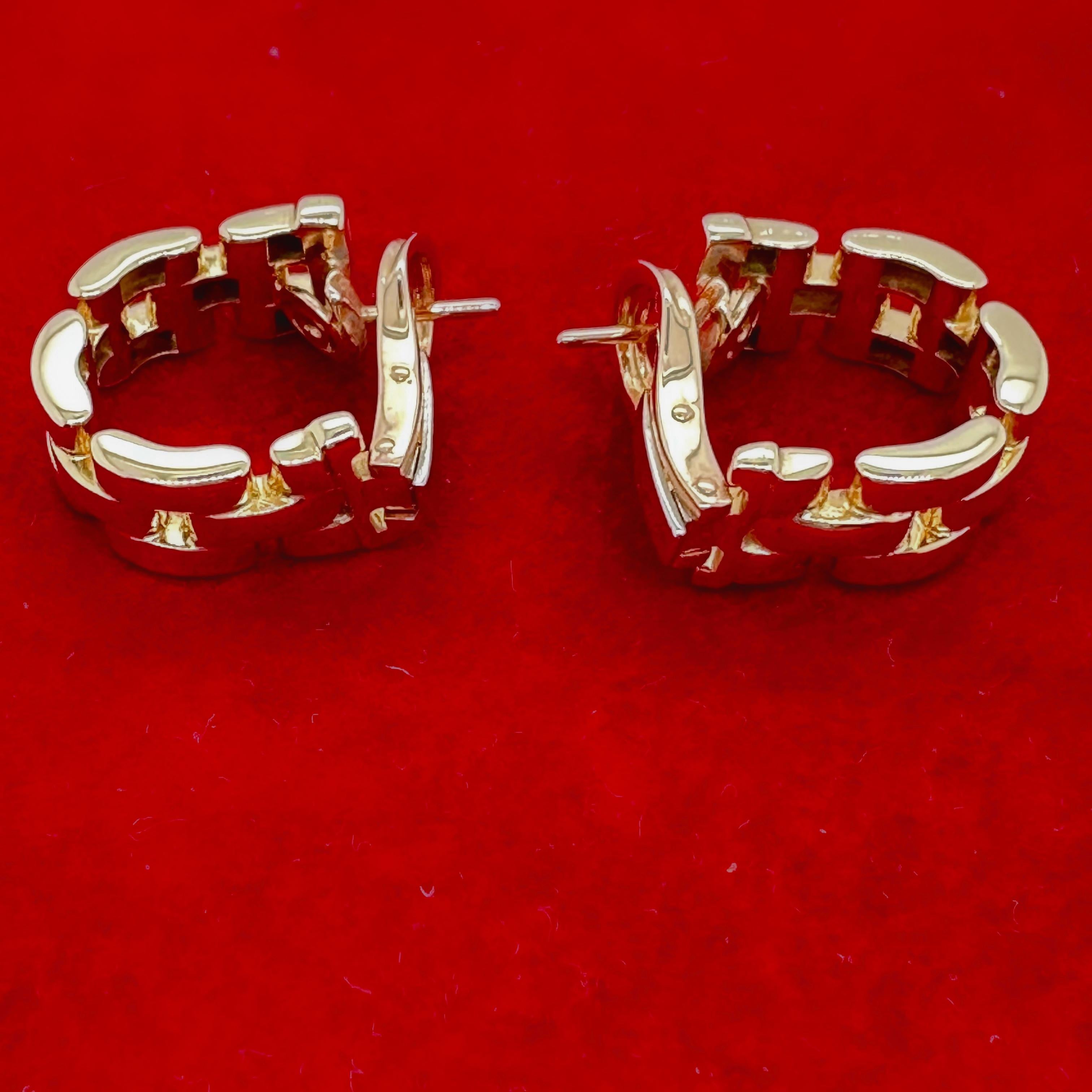 Cartier Maillon Panthere 18 Karat Yellow Gold Hoop Earrings 11