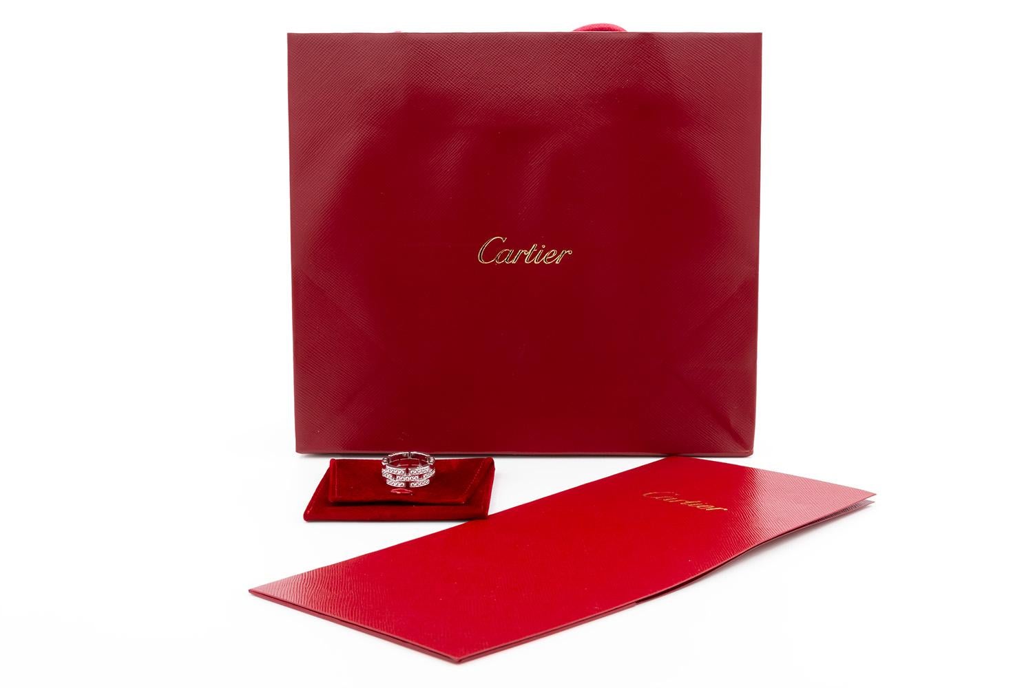 Cartier Maillon Panthere 3 Row Diamond Band Ring 18k Pouch & Service Papers 1