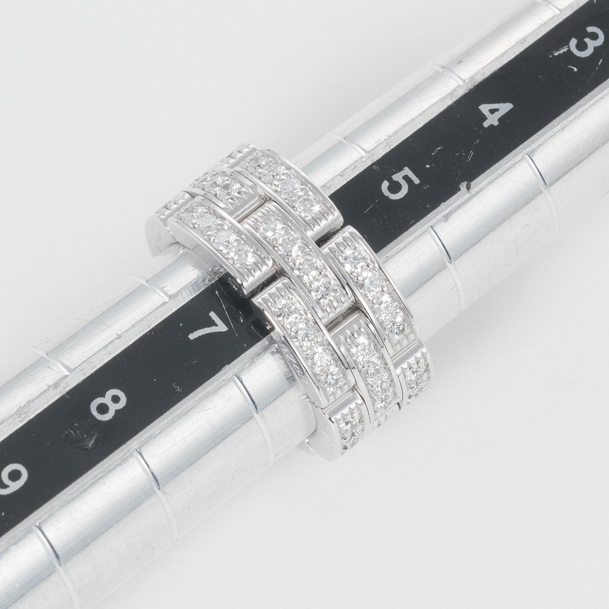 Cartier Maillon Panthere Diamantring aus 18 Karat Weißgold mit 3 Reihen Diamanten im Angebot 6