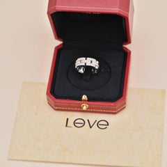 Cartier Maillon Panthère 3-Row Half Pavé Diamond Ring 18K White Gold Size 57