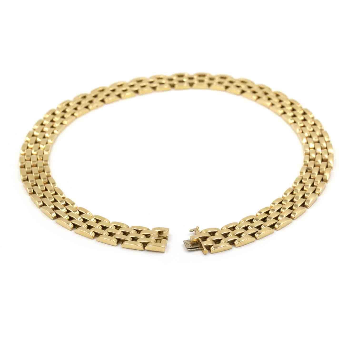 Art Deco Cartier Maillon Panthere 5 Row Necklace in 18K Yellow Gold