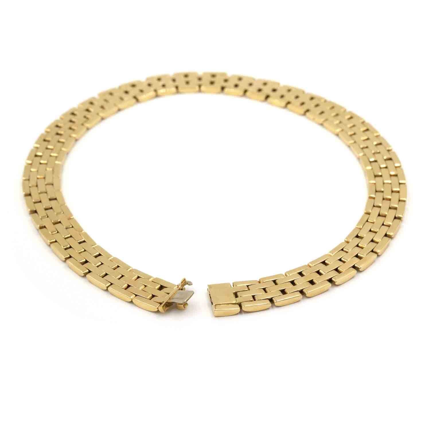 Cartier Maillon Panthere 5 Row Necklace in 18K Yellow Gold In Excellent Condition In Naples, FL