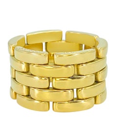 Cartier "Maillon" Panthere 5 Reihen 18K Gelbgold Ring:: Größe 6 Maillon Panthere