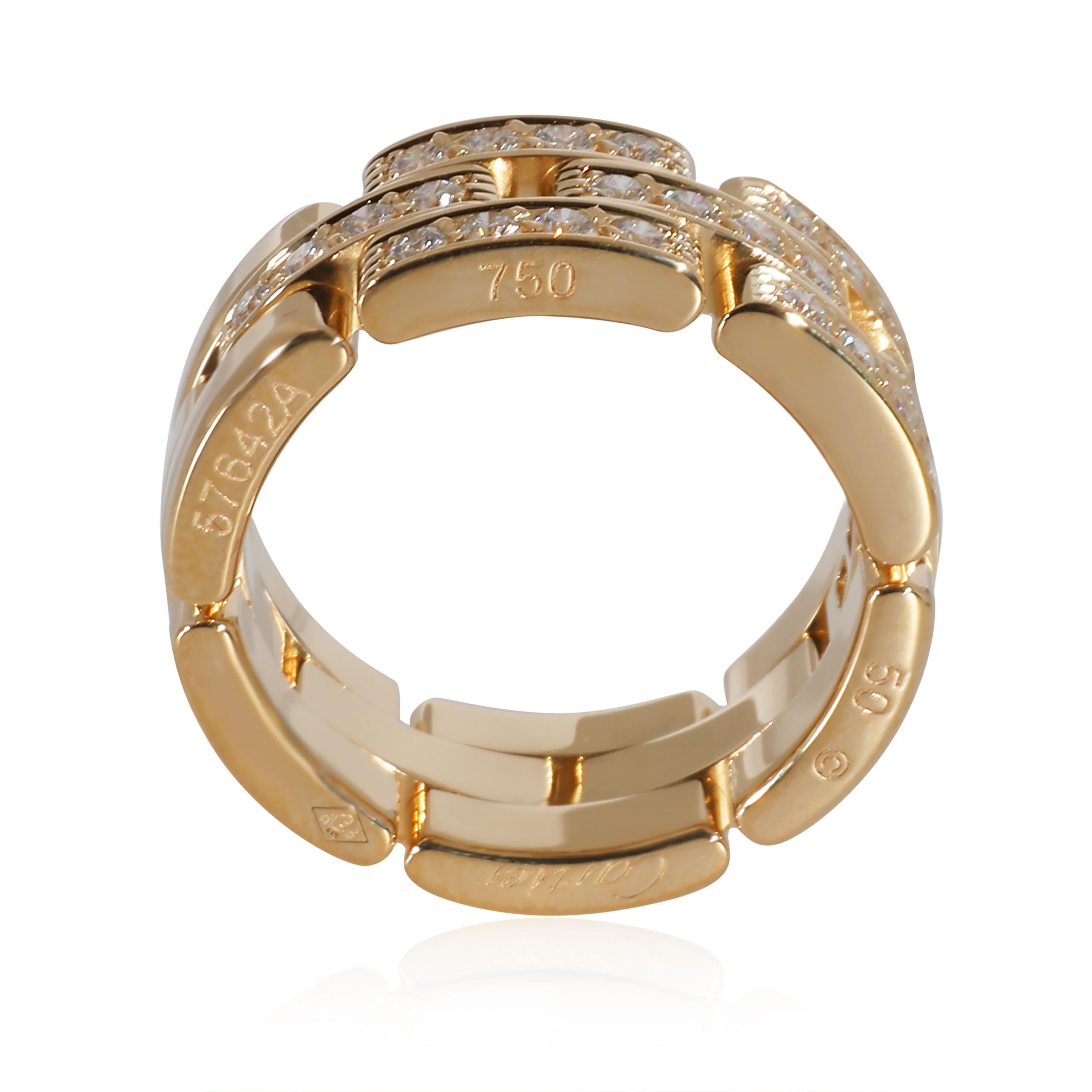 Cartier Maillon Panthere Band in 18k Yellow Gold 0.53 CTW In Excellent Condition For Sale In New York, NY