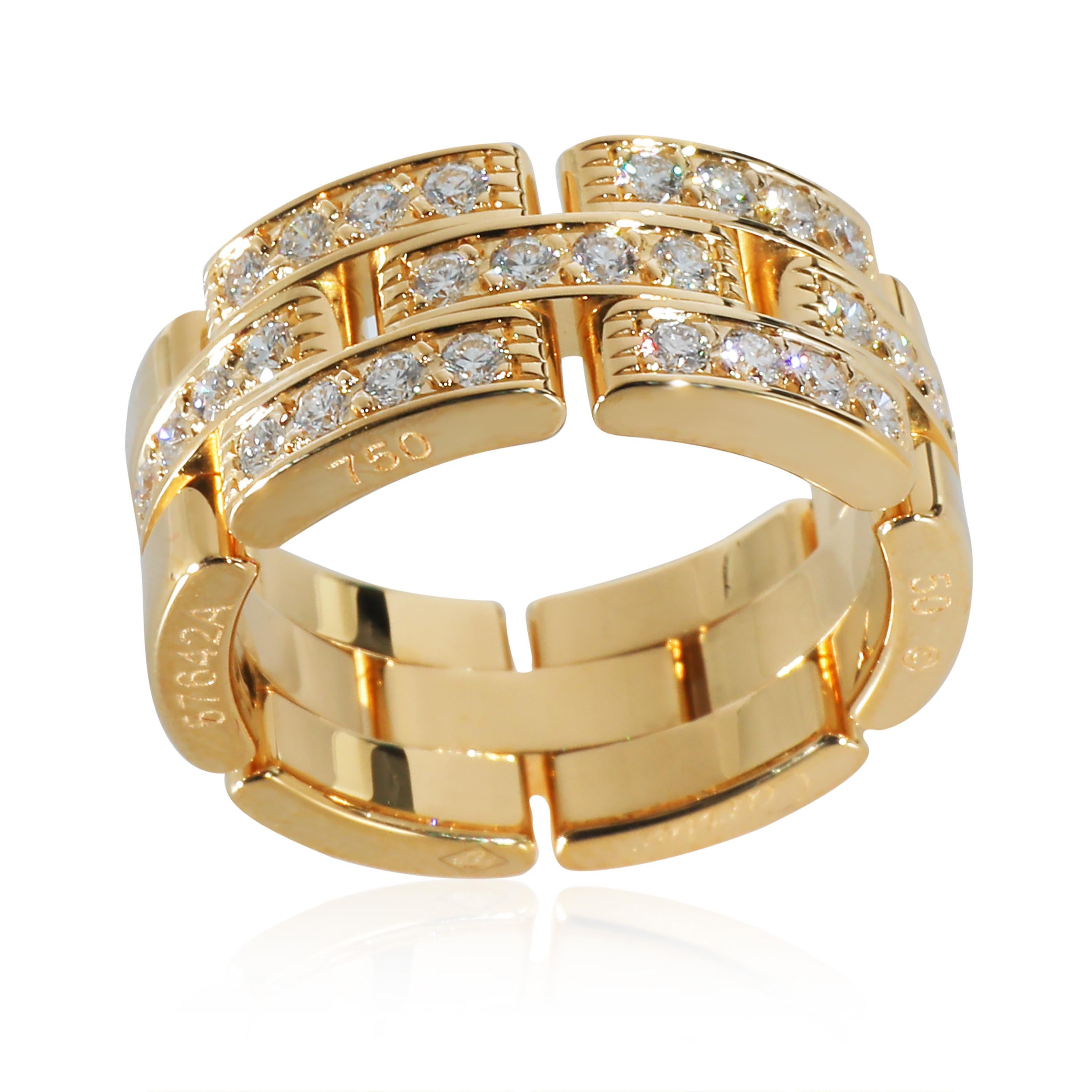 Cartier Maillon Panthere Band in 18k Yellow Gold 0.53 CTW For Sale 1