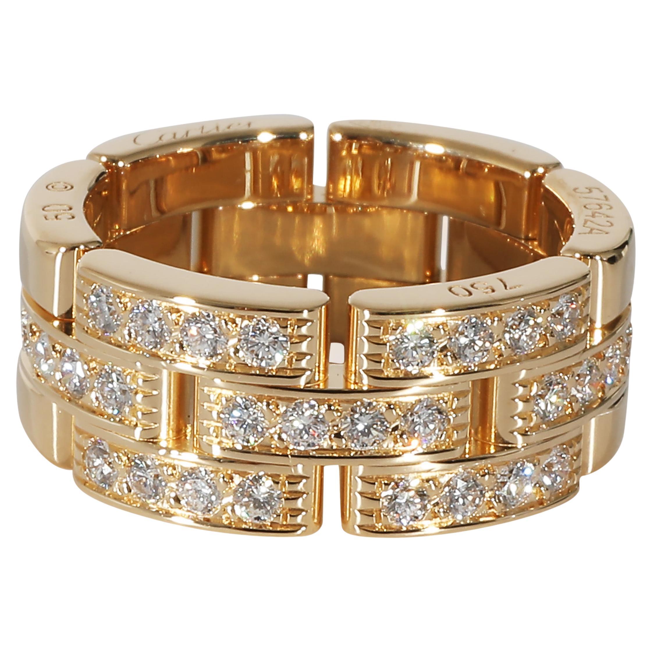 Cartier Maillon Panthere Band in 18k Yellow Gold 0.53 CTW For Sale