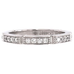Cartier Maillon Panthere Band Ring 18k White Gold with Pave Diamonds