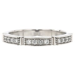 Cartier Maillon Panthere Band Ring 18K White Gold with Pave Diamonds