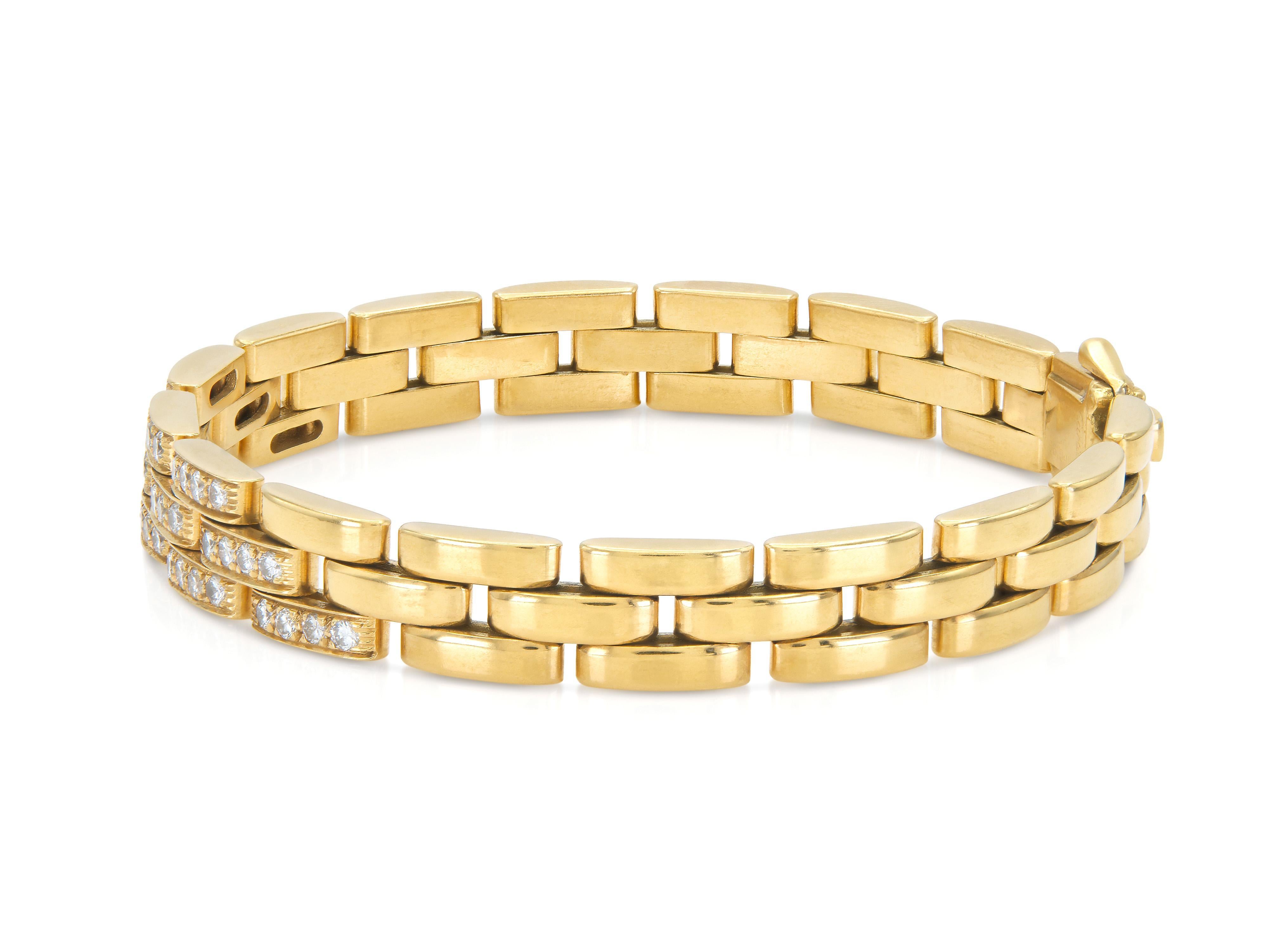 Cartier Maillon Panthere Bracelet with Diamond Links Corte redondo en venta