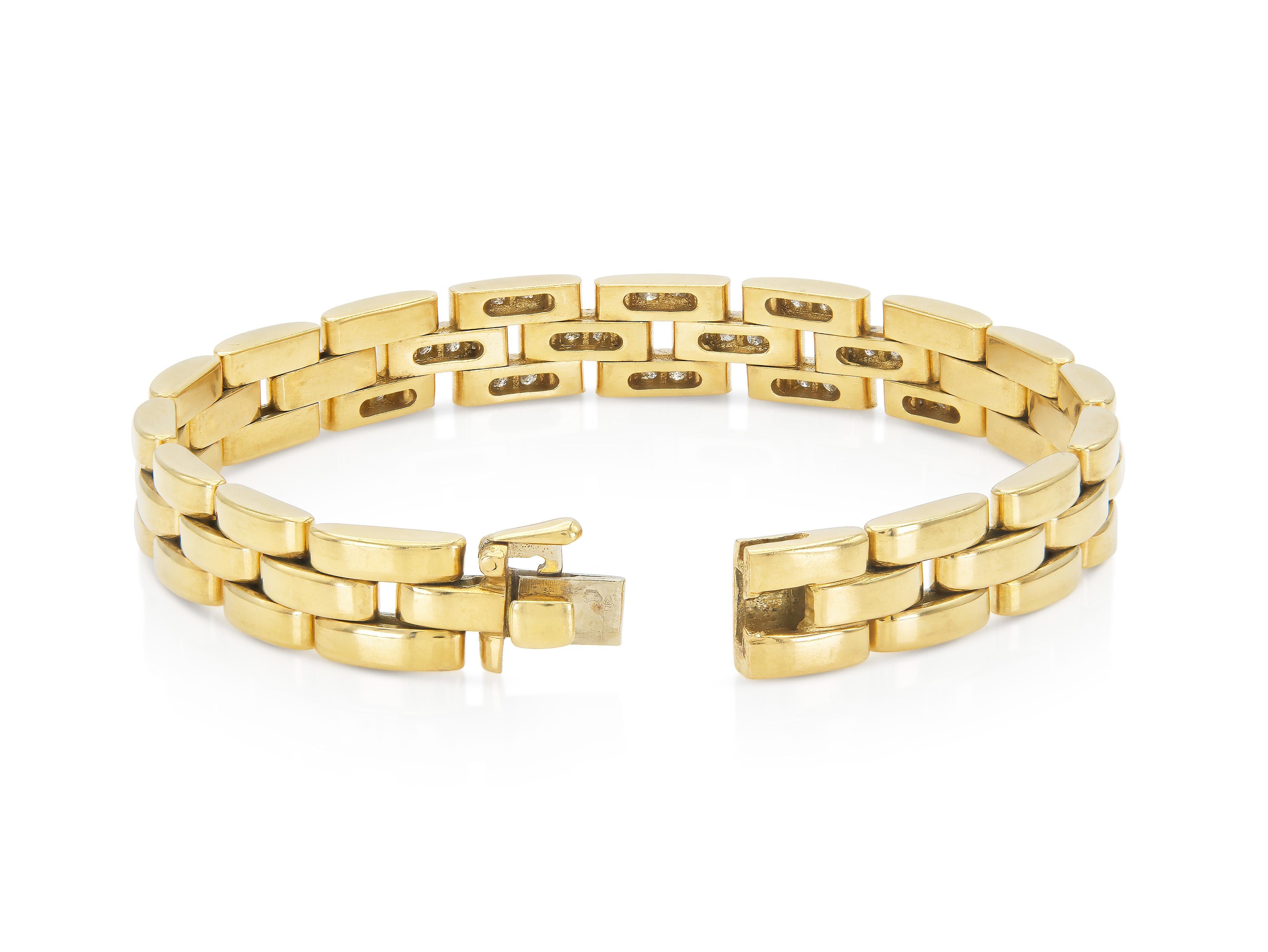 Cartier Maillon Panthere Bracelet with Diamond Links en Bueno estado para la venta en New York, NY