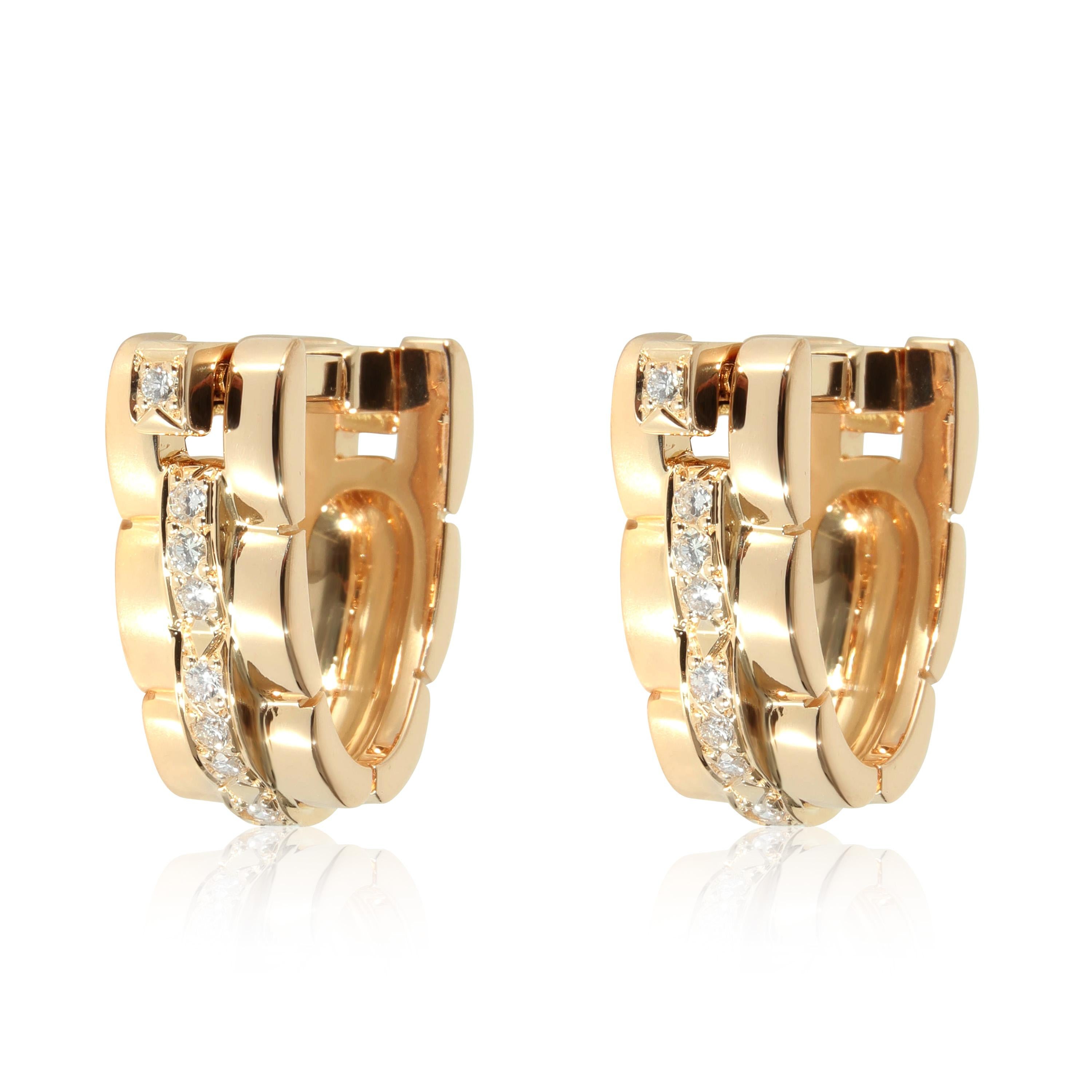Cartier Maillon Panthere Cufflinks in 18K Yellow Gold 0.35 CTW In Excellent Condition In New York, NY