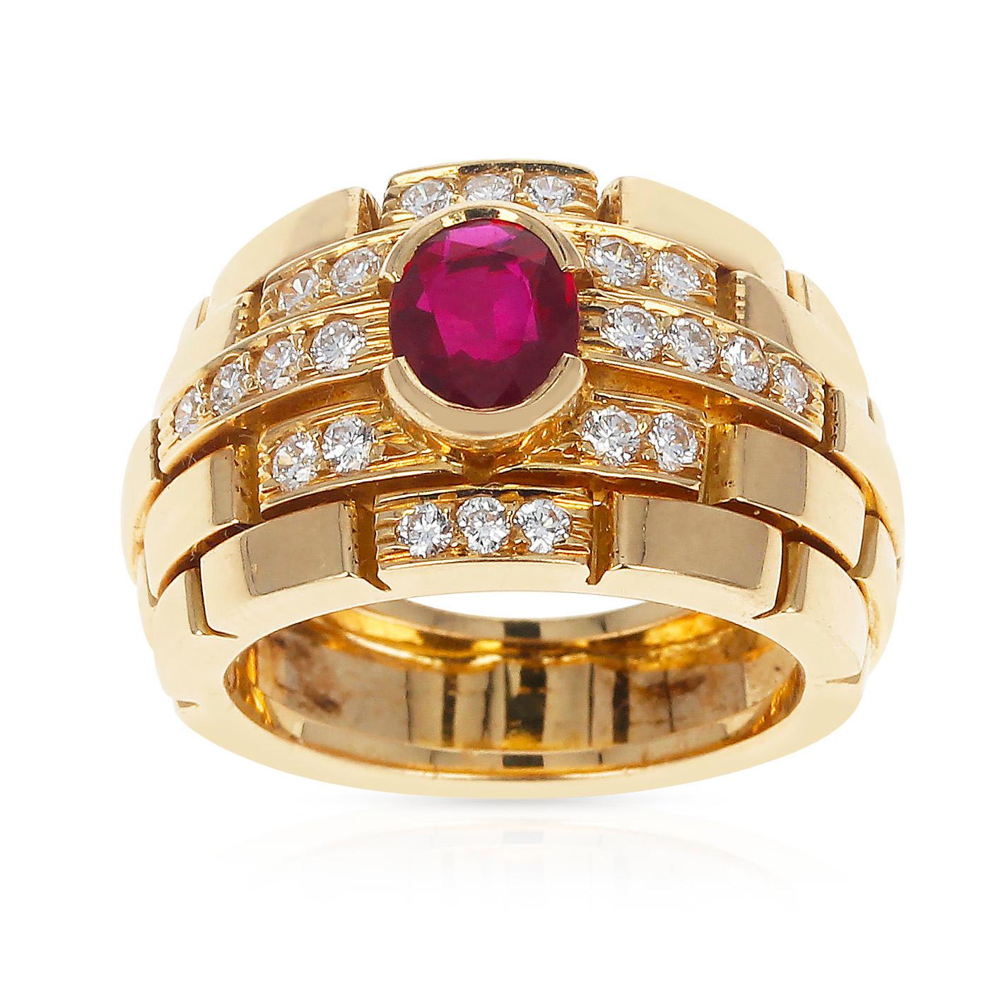 cartier ruby and diamond ring