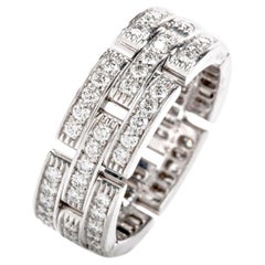 Cartier Maillon Panthère Diamond 18 Karat Gold Link Unisex Band Ring