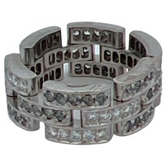 Bague à anneau flexible en or blanc 18 carats Cartier Maillon Panthére Diamond 