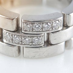 Cartier Maillon Panthère Diamond 18k White Gold Band Ring