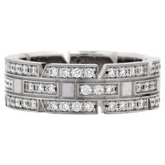 Cartier Maillon Panthere Diamond 18k White Gold Ladies Band Ring