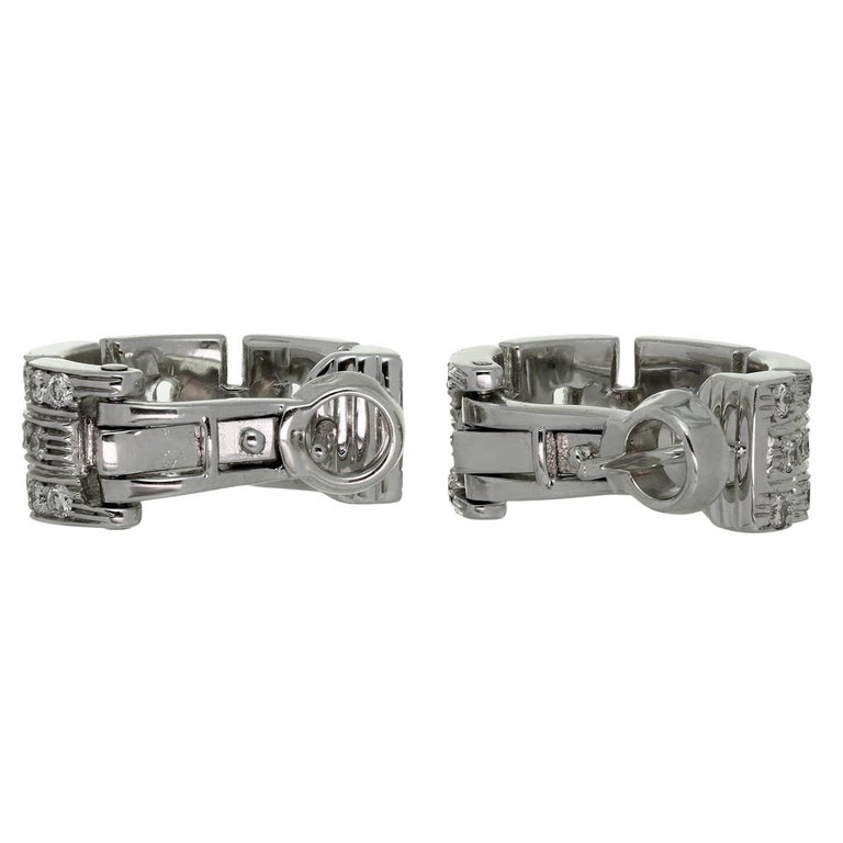 Cartier Maillon Panthere Diamond 18k White Gold Wrap Earrings Box