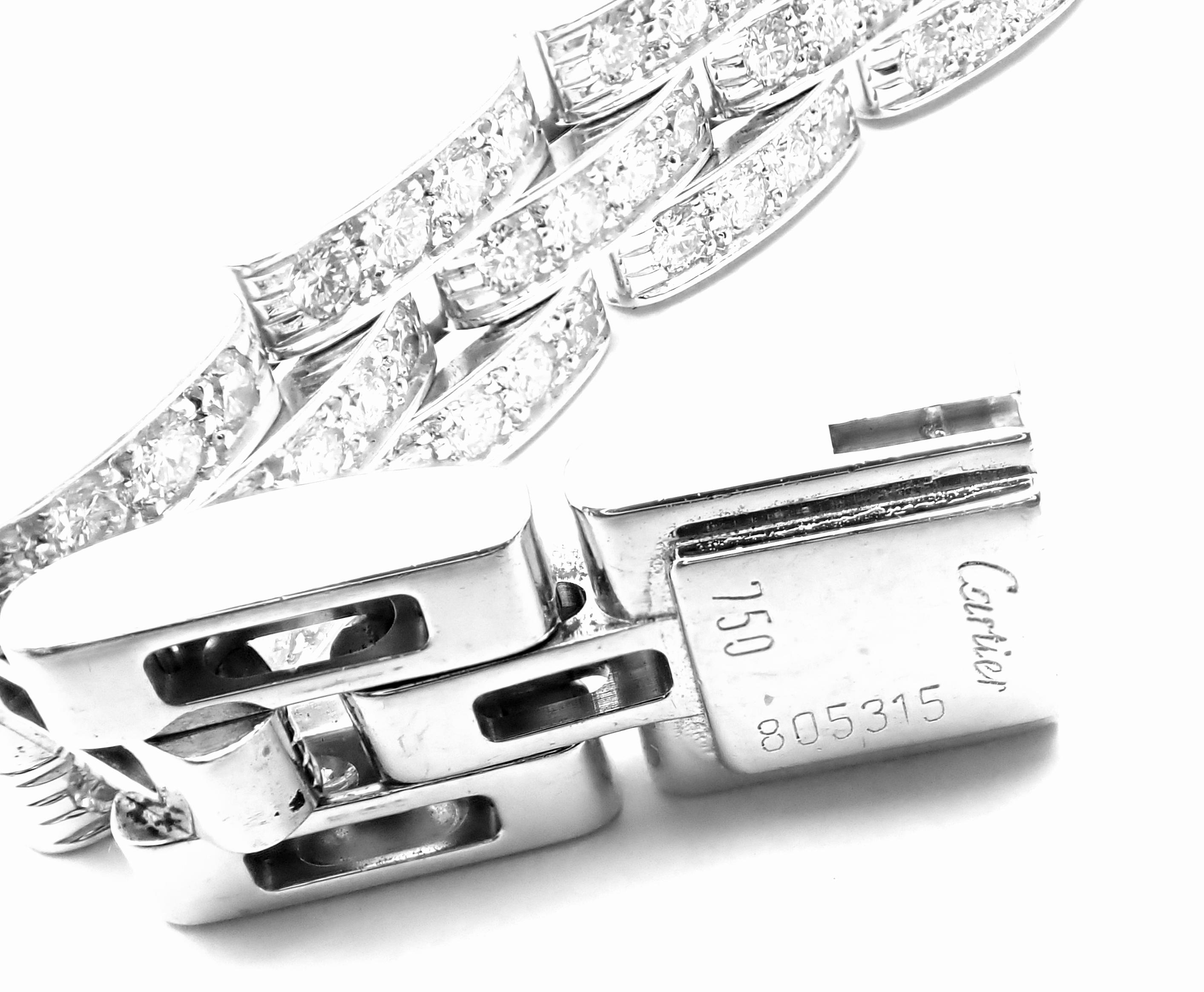 Cartier Maillon Panthere Diamond 3-Row White Gold Bracelet 4