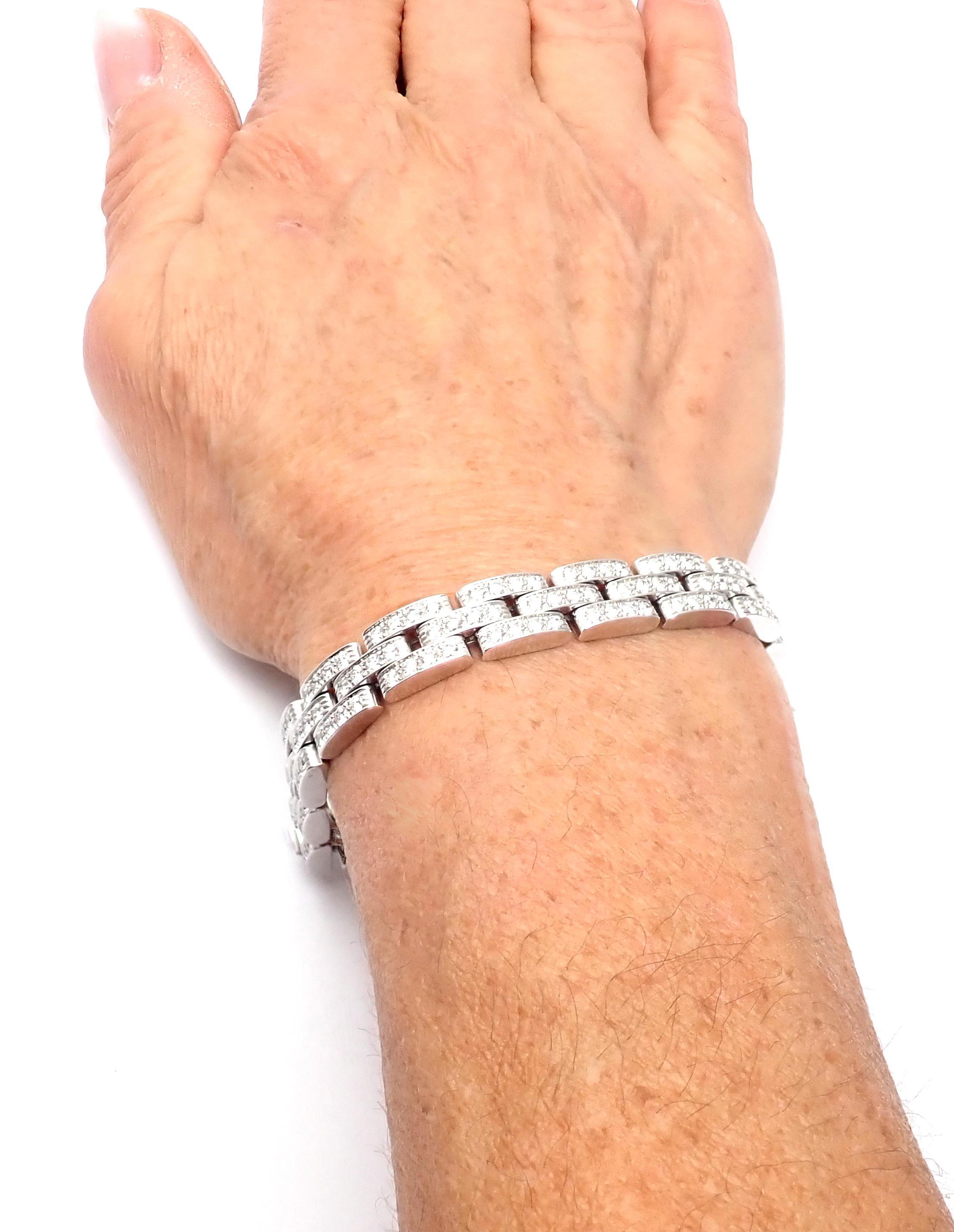 Cartier Maillon Panthere Diamond 3-Row White Gold Bracelet 5