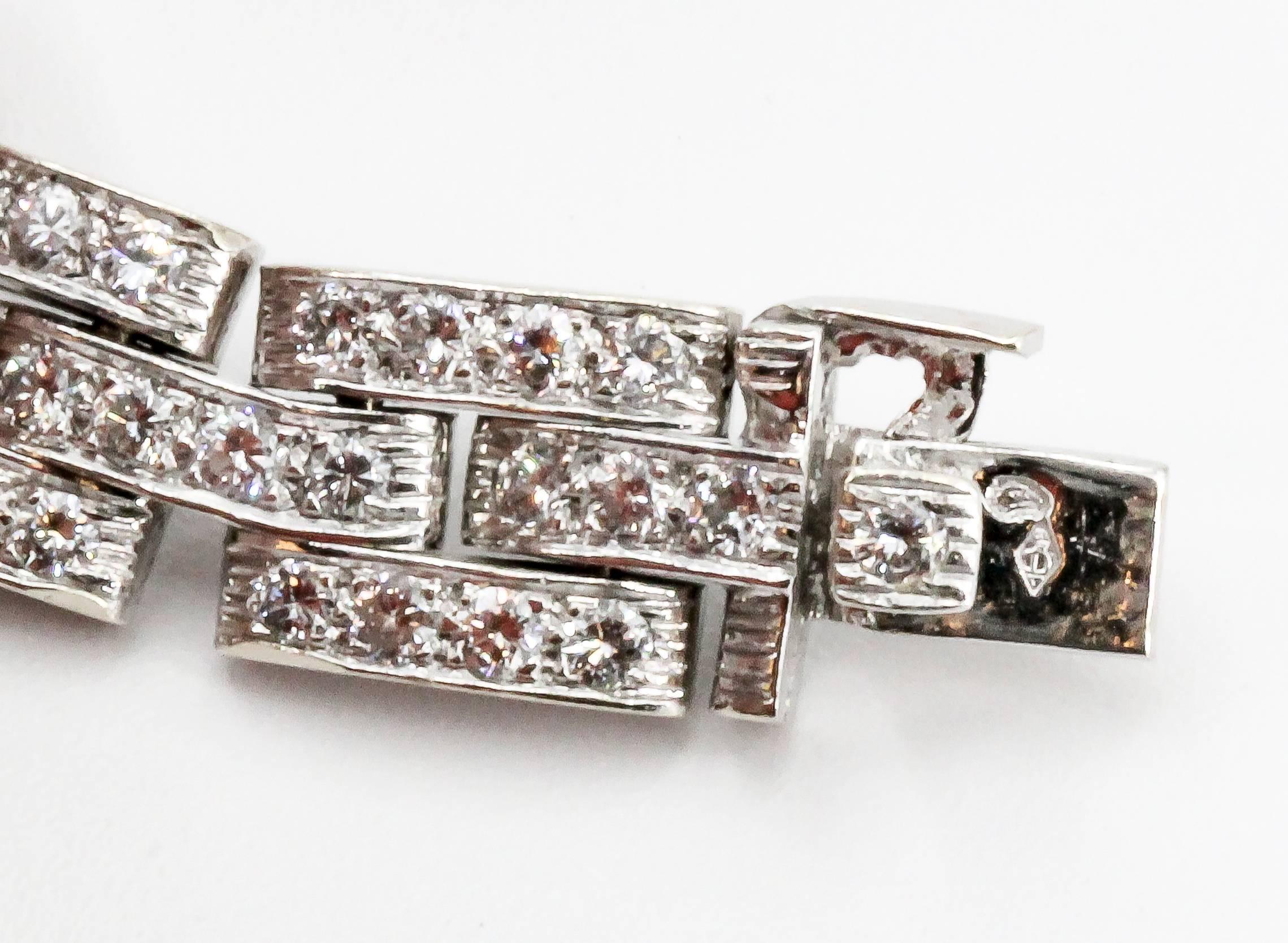 Cartier Maillon Panthere Diamond and White Gold Three-Row Link Bracelet 1