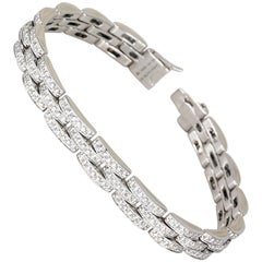 Cartier Maillon Panthere Diamond and White Gold Three-Row Link Bracelet