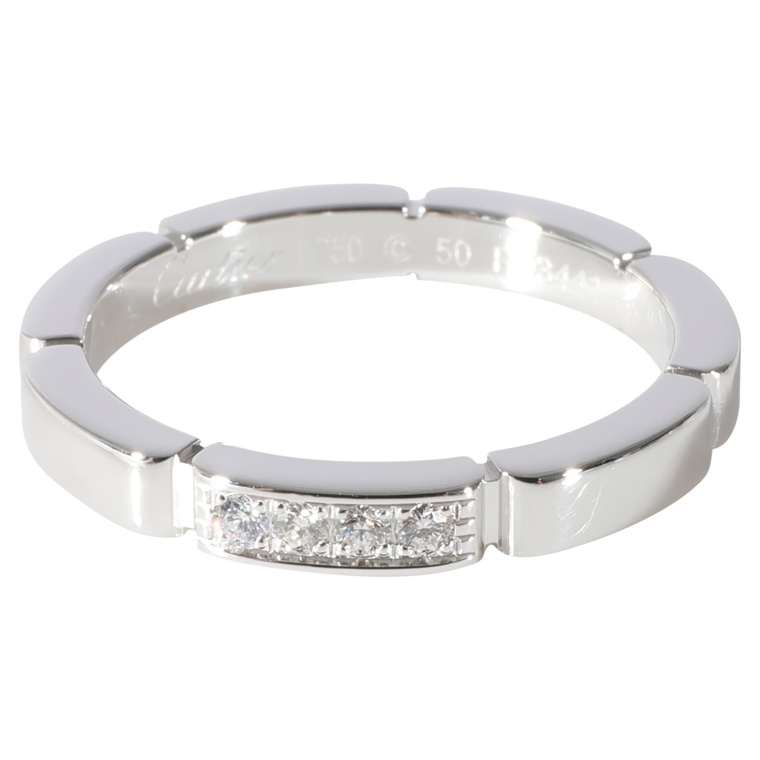 Cartier Maillon Panthere Diamond Band in Platinum 0.05 CTW For Sale