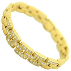 Cartier Maillon Panthère Diamond Bracelet 18 Karat Yellow Gold 1.25 Carat