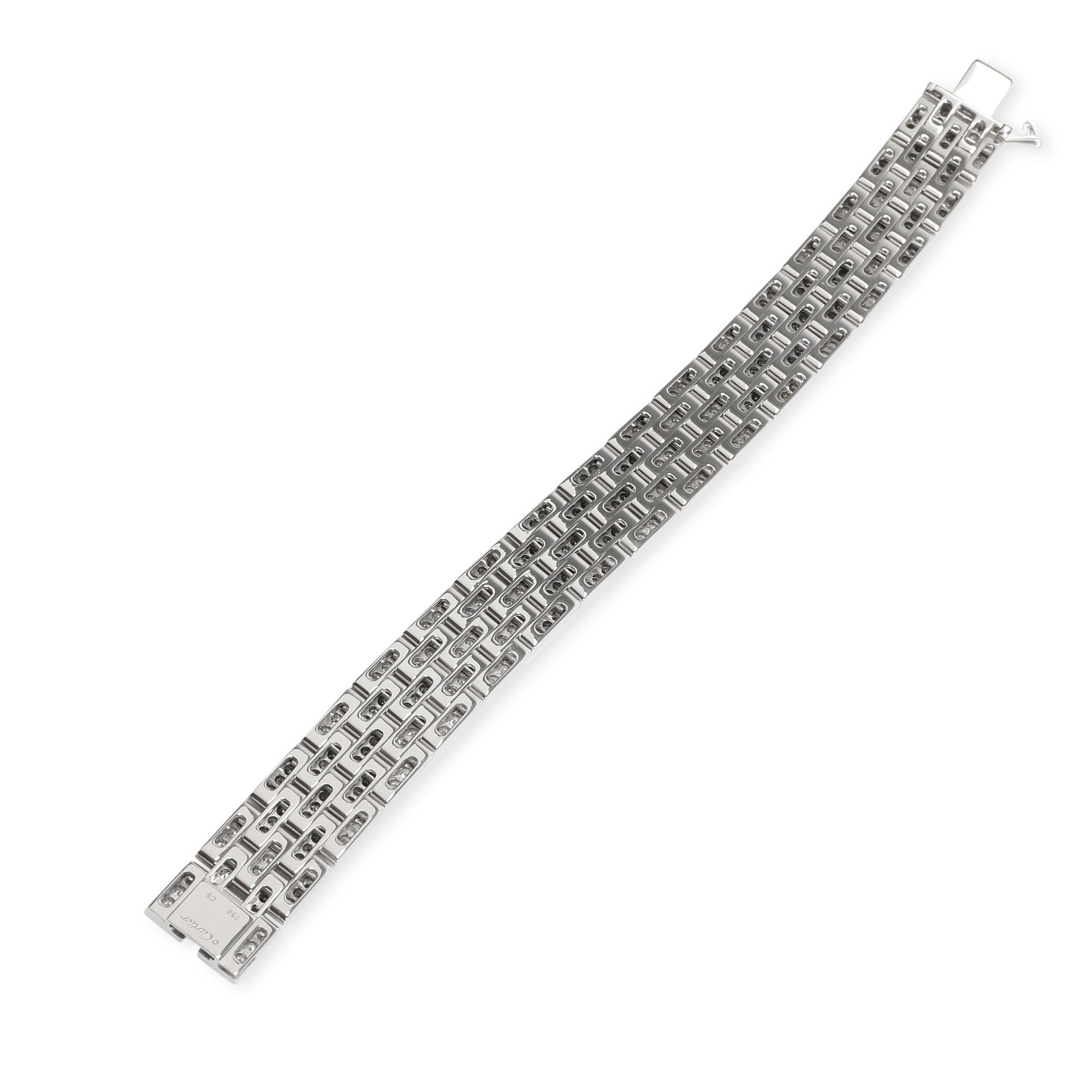 Cartier Maillon Panthere Diamond Bracelet in 18 Karat White Gold 10 Carat In Excellent Condition In New York, NY
