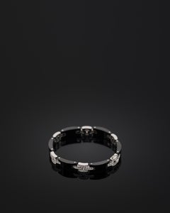 Cartier Maillon Panthere Diamond Ceramic White Gold Link Bracelet