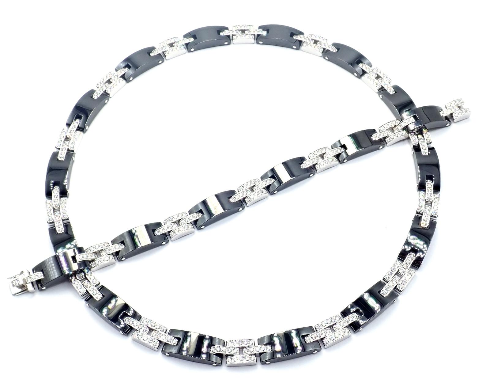 Collar Cartier Maillon Panthere Diamante Cerámica Oro Blanco Link en venta 6