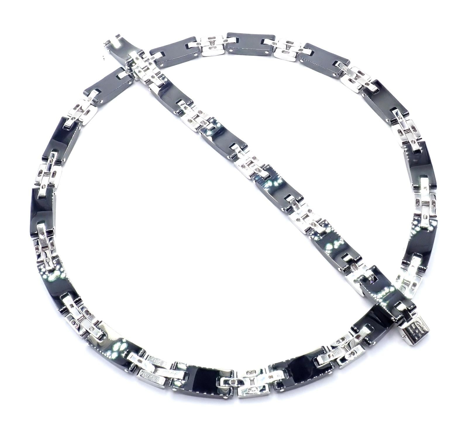 Collar Cartier Maillon Panthere Diamante Cerámica Oro Blanco Link en venta 7