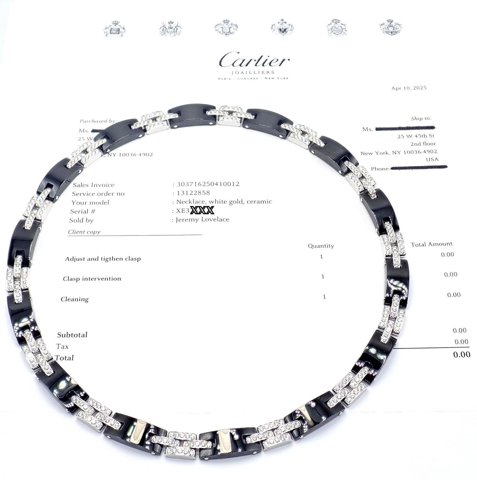 Collar Cartier Maillon Panthere Diamante Cerámica Oro Blanco Link en venta 10