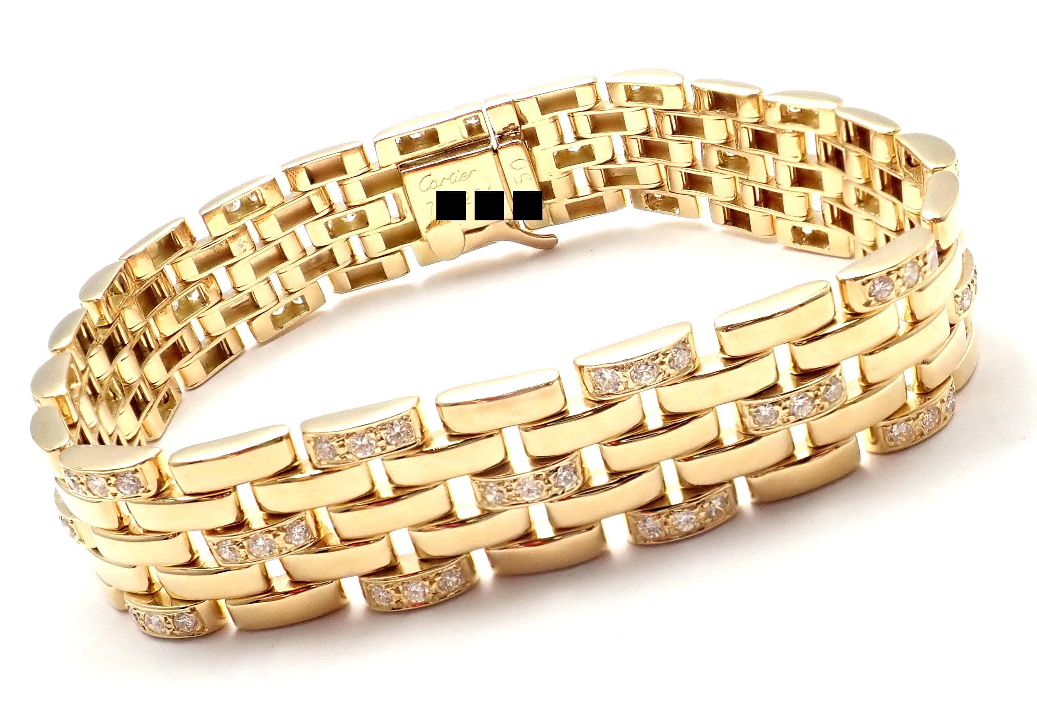 Cartier Maillon Panthere Diamond Five-Row Link Gold Bracelet 4