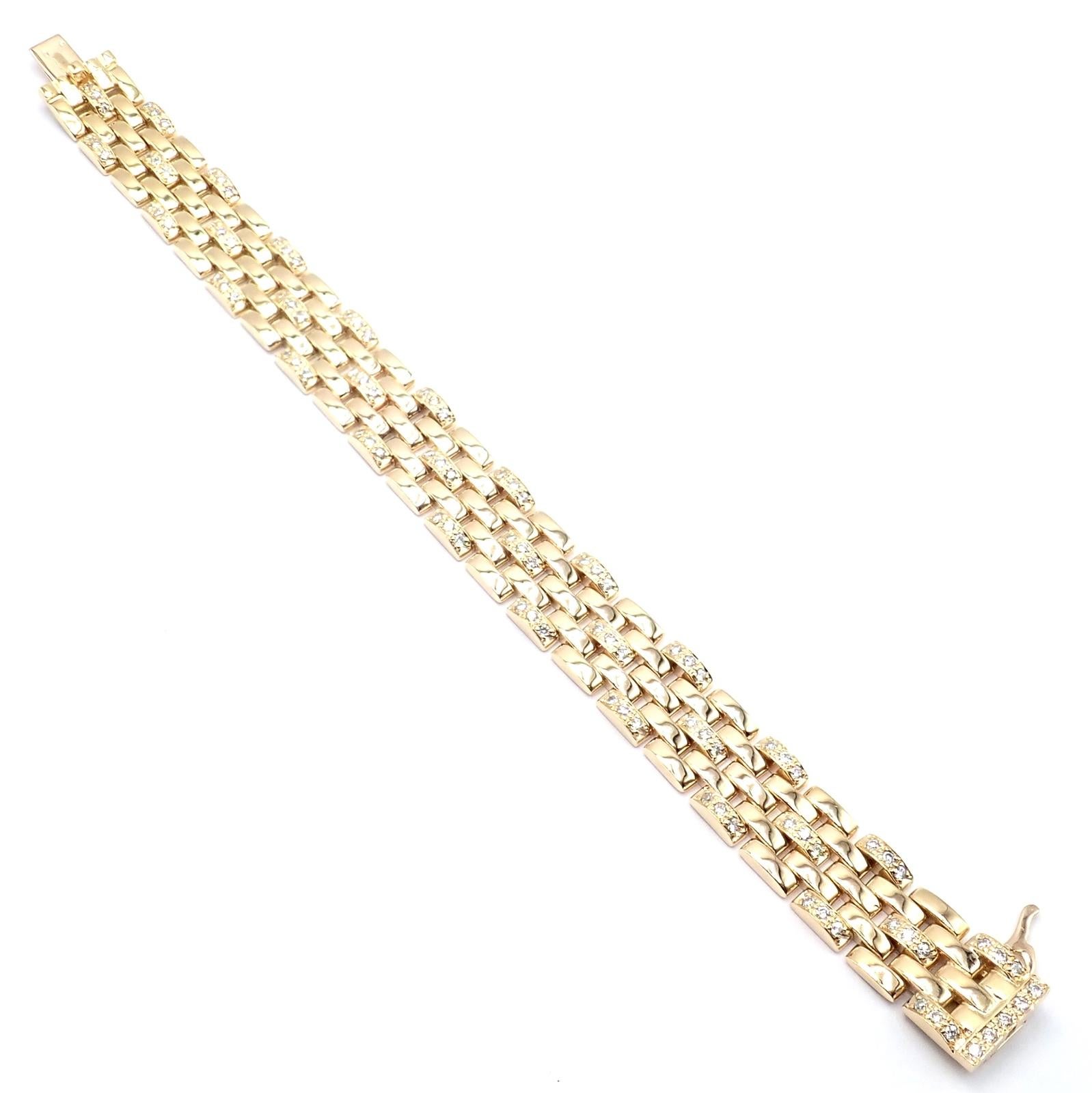 Cartier Bracelet maillon panthère en or à cinq rangées de diamants en vente 6
