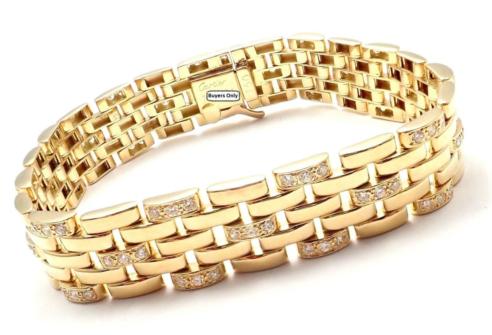 Cartier Maillon Panthere Diamond Five-Row Link Gold Bracelet 3