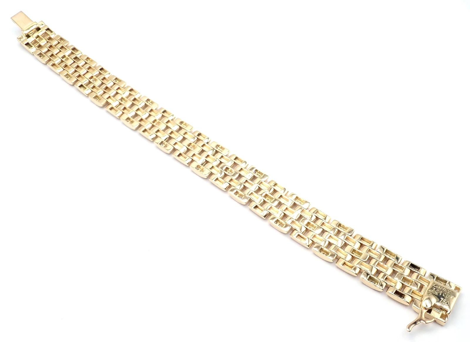 Cartier Bracelet maillon panthère en or à cinq rangées de diamants en vente 7