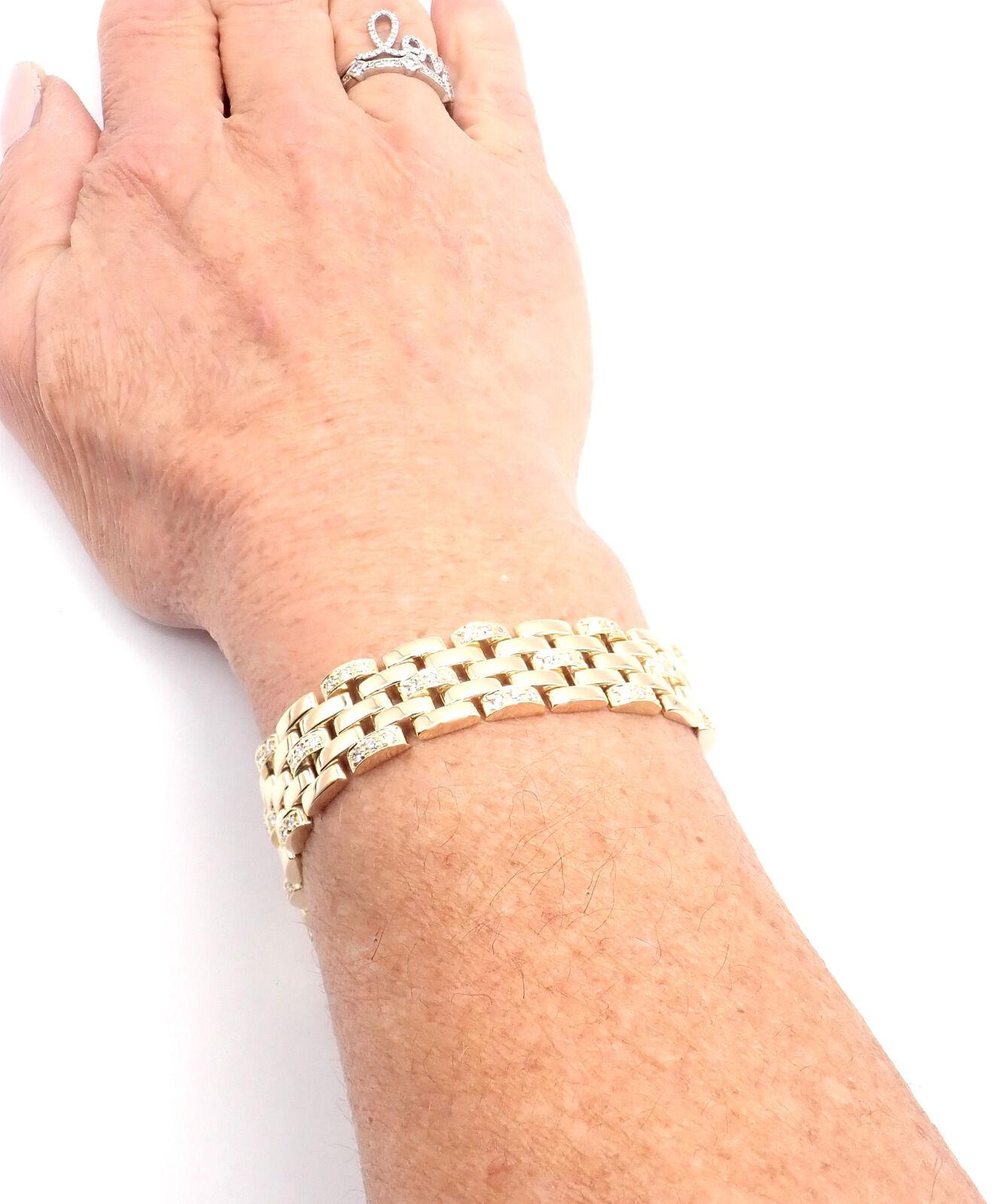 Cartier Maillon Panthere Diamond Five-Row Link Gold Bracelet 9